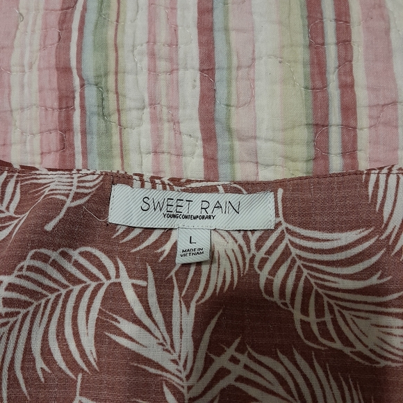 🙂 Sweet Rain women's top large brown and white - Picture 2 of 7